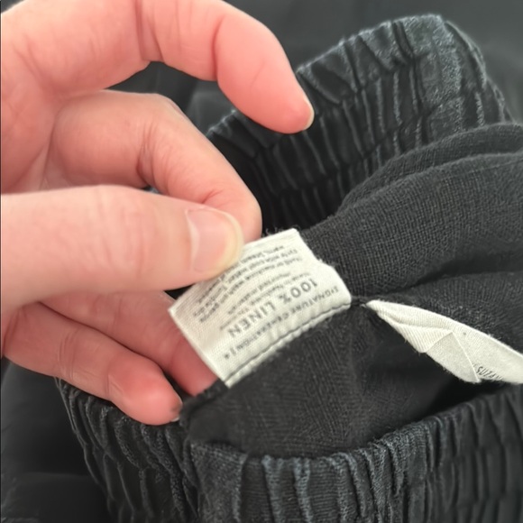 Elizabeth Suzann Black Linen Clyde Wide-Leg Pants - Picture 3 of 5